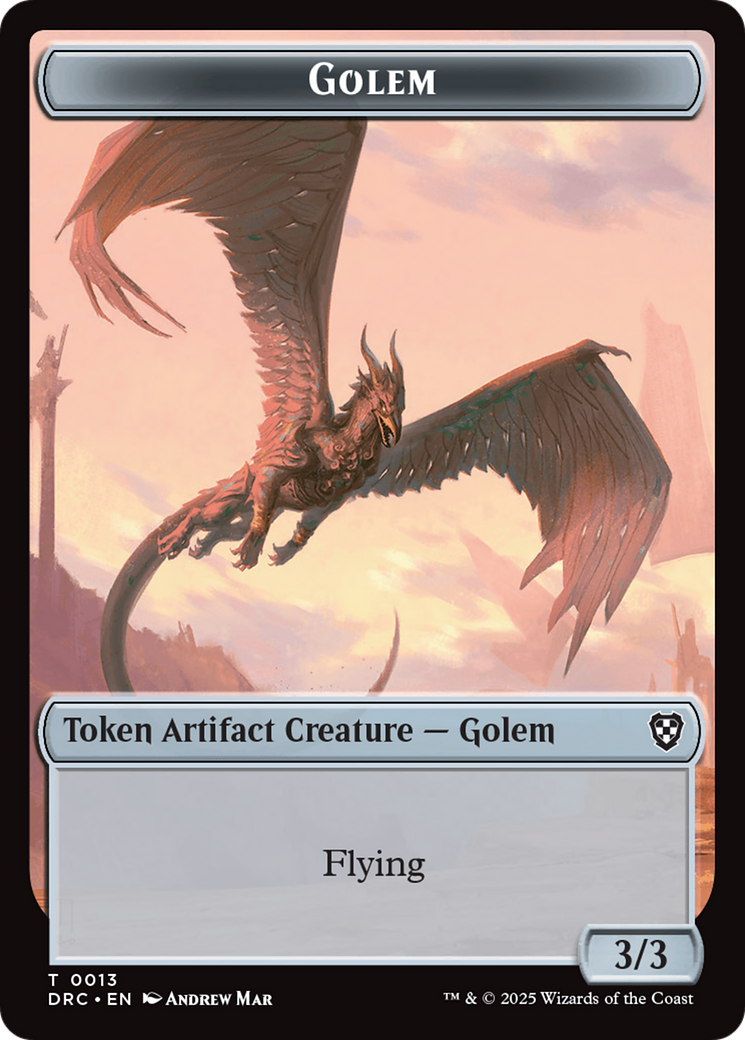 Golem (0013) // Nalaar Aetherjet Double-Sided Token [Aetherdrift Tokens] | Card Merchant Takapuna