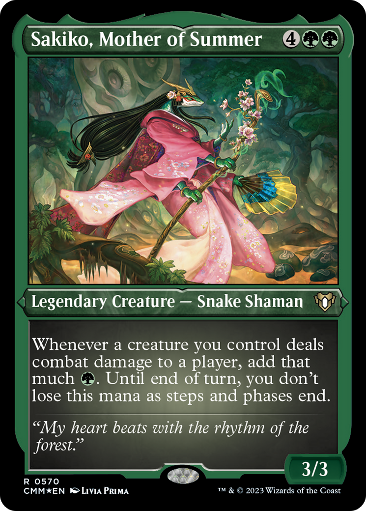 Sakiko, Mother of Summer (Foil Etched) [Commander Masters] | Card Merchant Takapuna