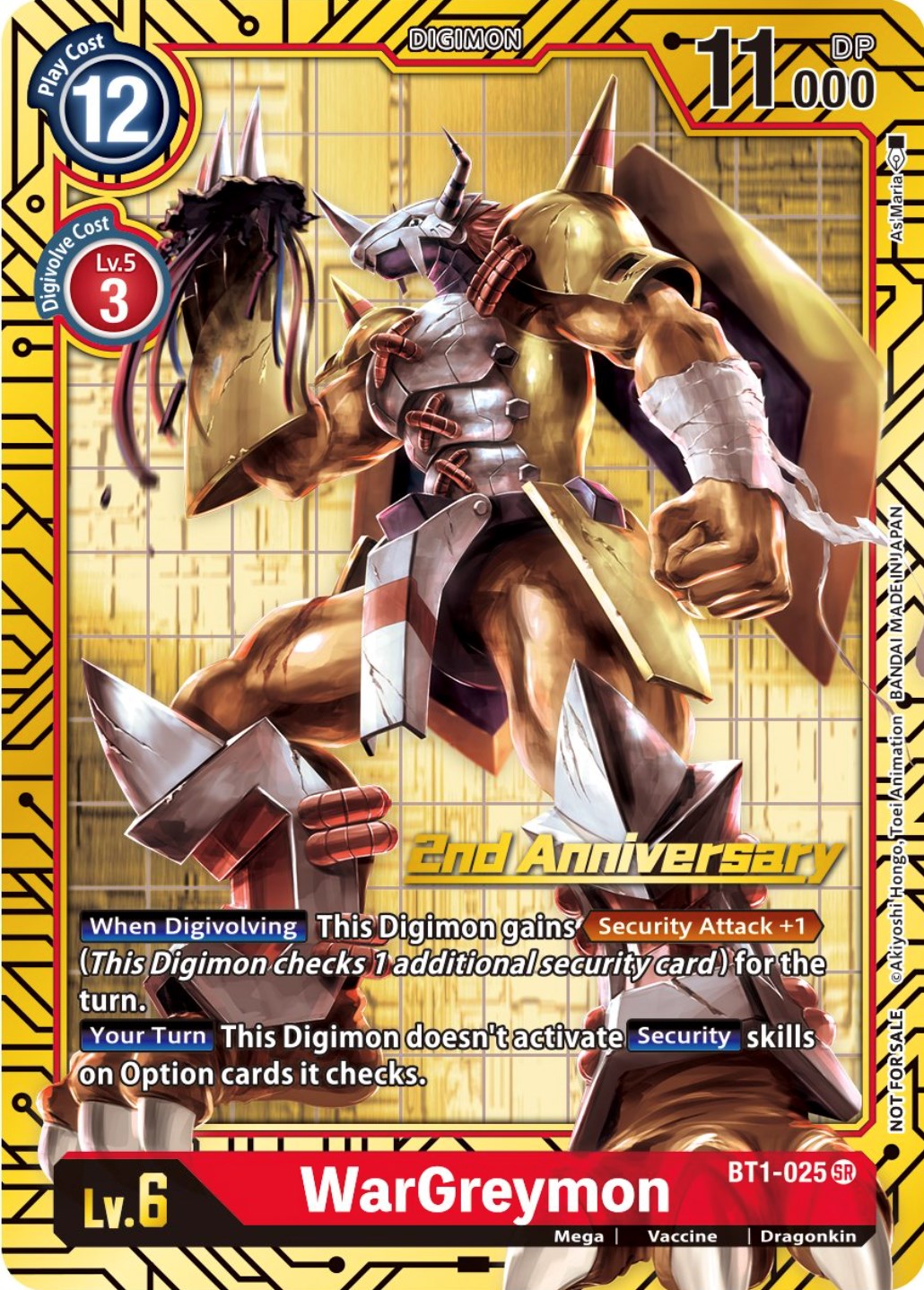 WarGreymon [BT1-025] (2nd Anniversary Card Set) [Release Special Booster Promos] | Card Merchant Takapuna