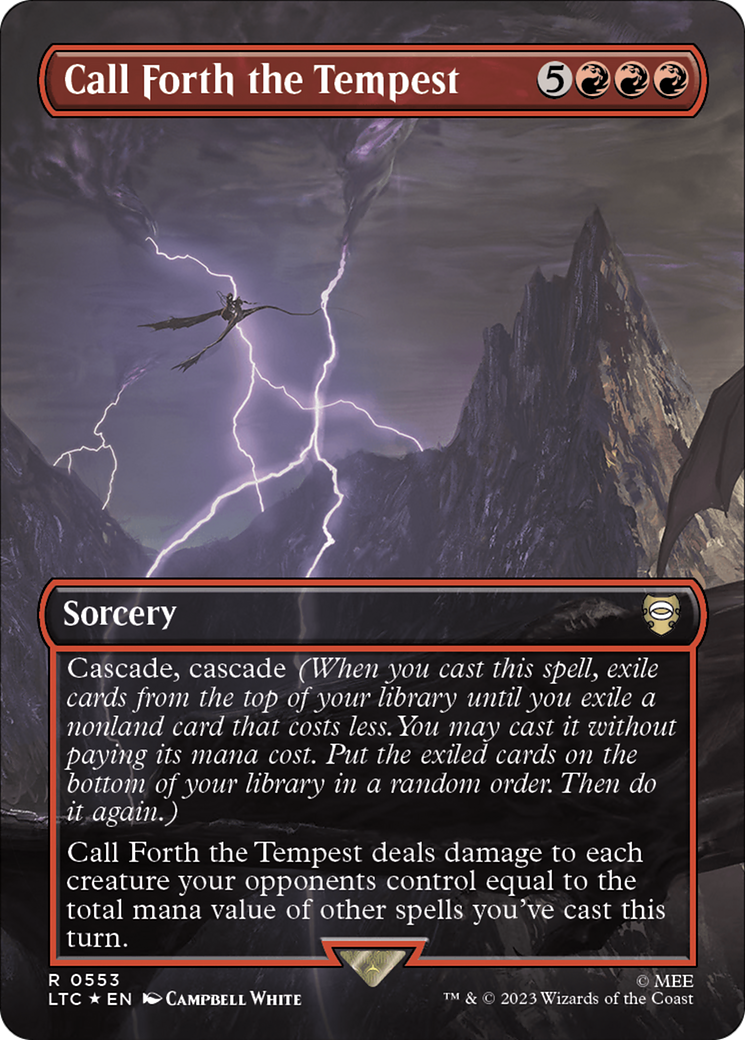 Call Forth the Tempest (Borderless) (Surge Foil) [The Lord of the Rings: Tales of Middle-Earth Commander] | Card Merchant Takapuna