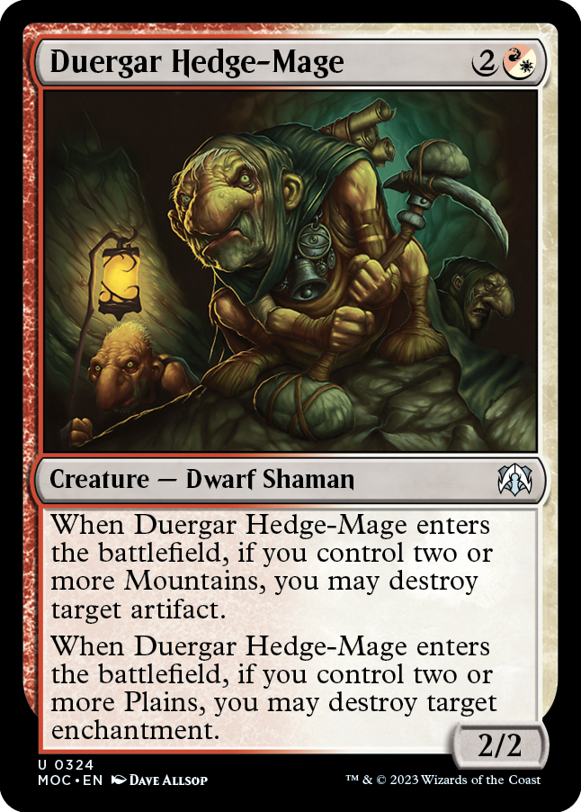 Duergar Hedge-Mage [March of the Machine Commander] | Card Merchant Takapuna