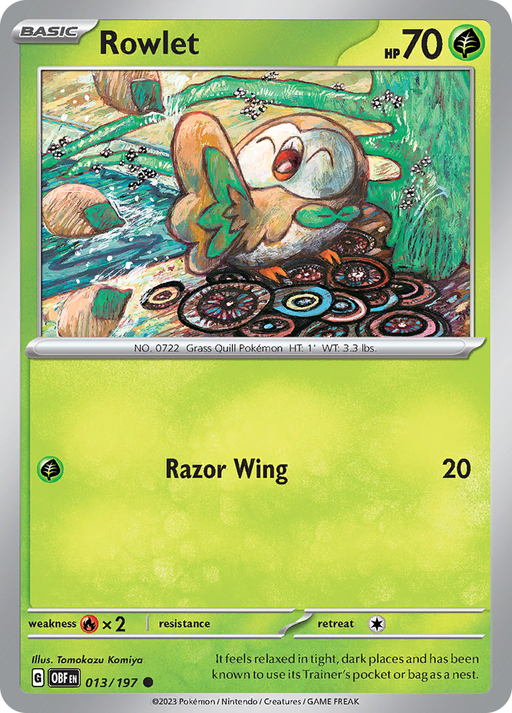 Rowlet (013/197) [Scarlet & Violet: Obsidian Flames] | Card Merchant Takapuna