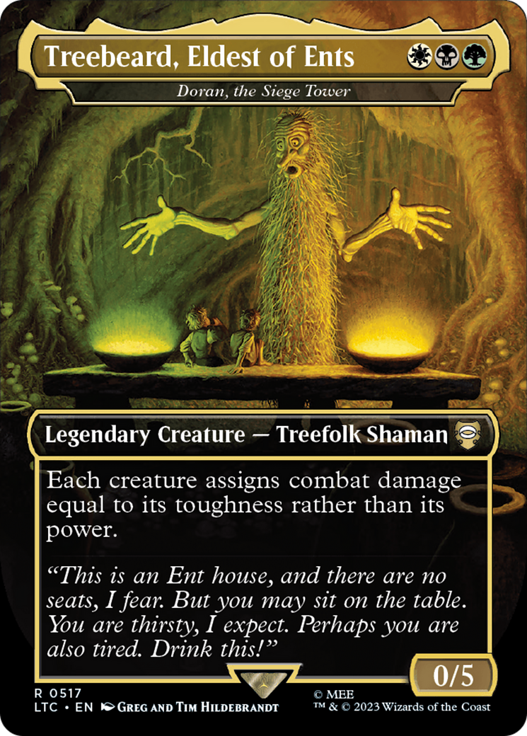 Treebeard, Eldest of Ents - Doran, the Siege Tower (Borderless) [The Lord of the Rings: Tales of Middle-Earth Commander] | Card Merchant Takapuna