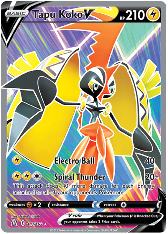 Tapu Koko V (147/163) [Sword & Shield: Battle Styles] | Card Merchant Takapuna