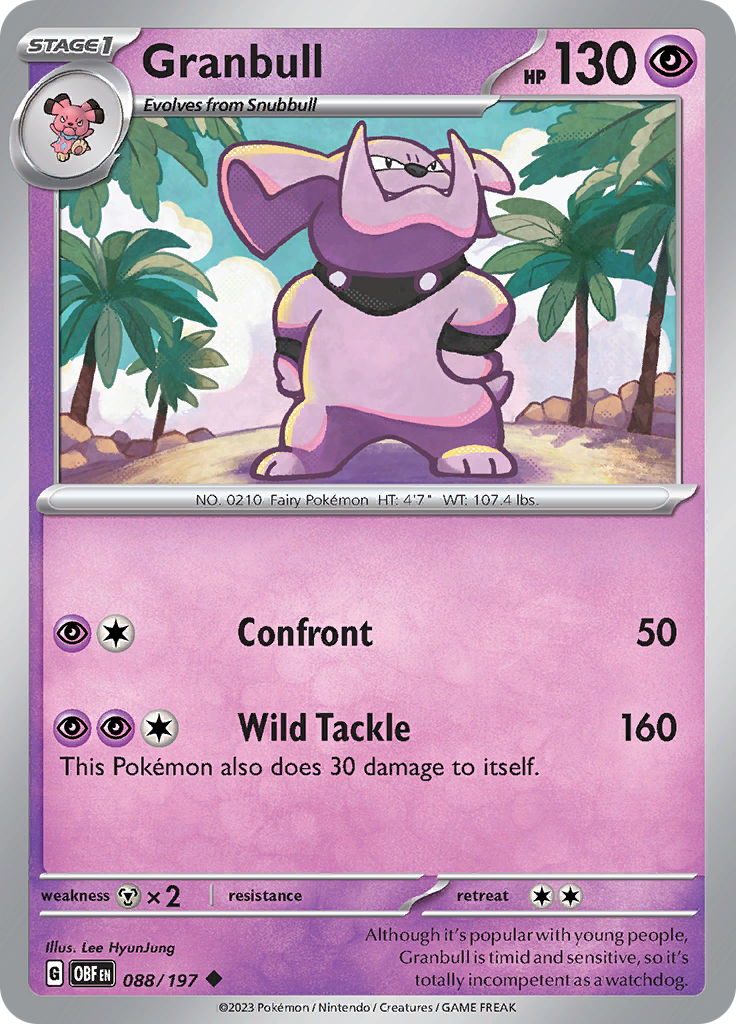 Granbull (088/197) [Scarlet & Violet: Obsidian Flames] | Card Merchant Takapuna