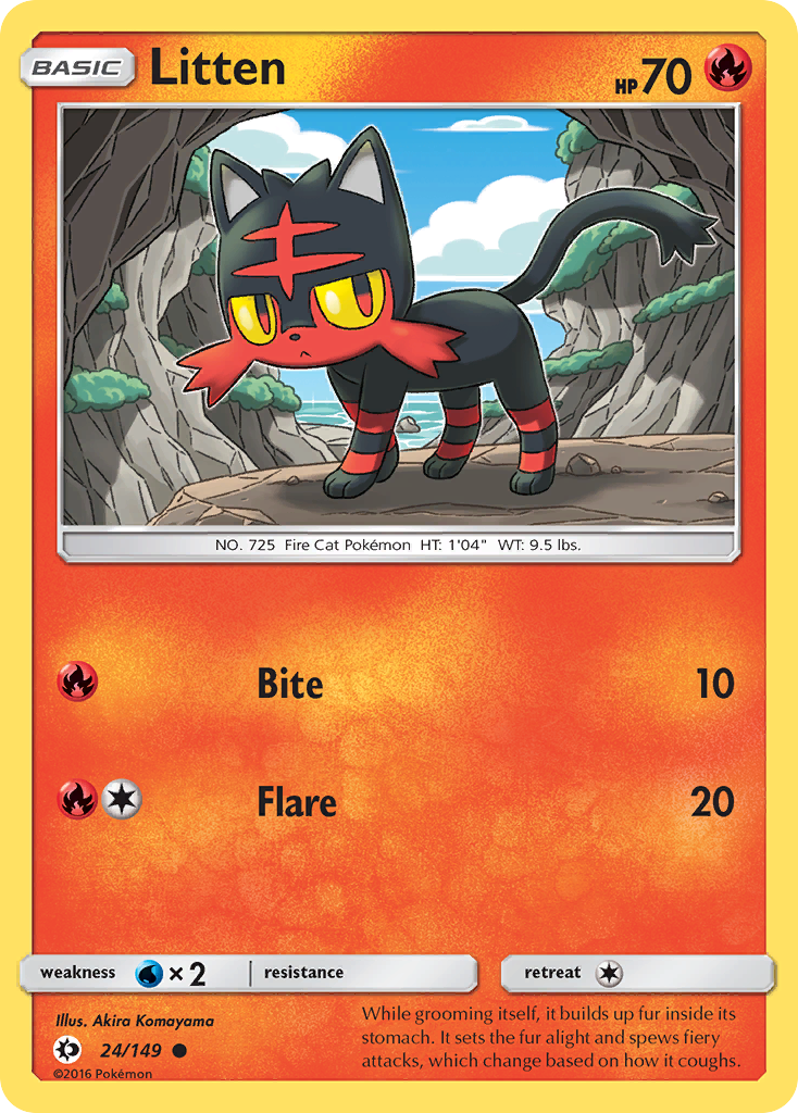 Litten (24/149) [Sun & Moon: Base Set] | Card Merchant Takapuna