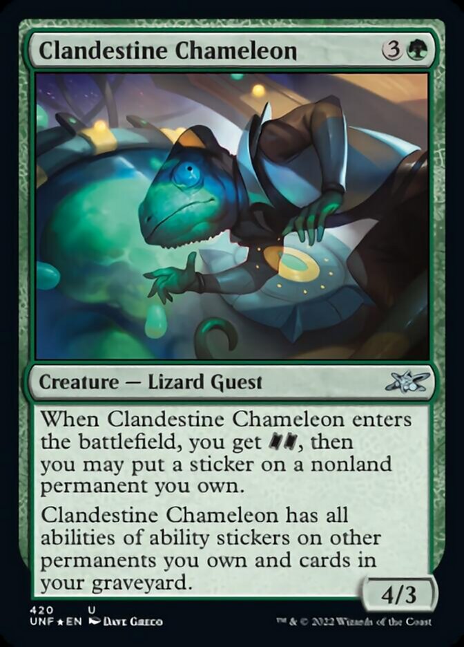 Clandestine Chameleon (Galaxy Foil) [Unfinity] | Card Merchant Takapuna