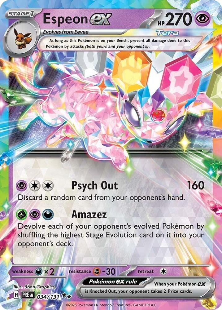 Espeon ex (034/131) [Scarlet & Violet: Prismatic Evolutions] | Card Merchant Takapuna