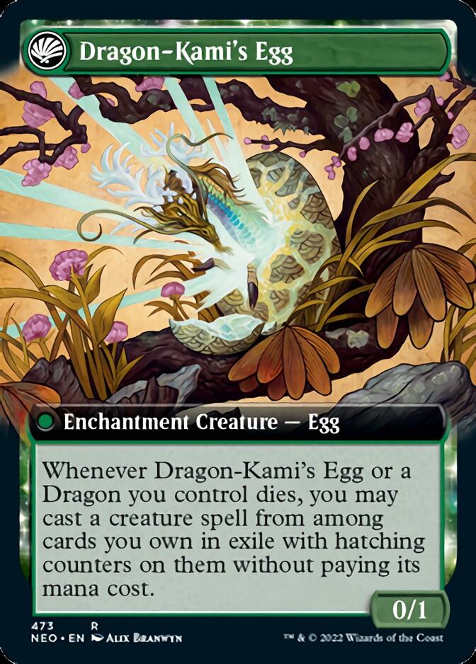 The Dragon-Kami Reborn // Dragon-Kami's Egg (Extended Art) [Kamigawa: Neon Dynasty] | Card Merchant Takapuna