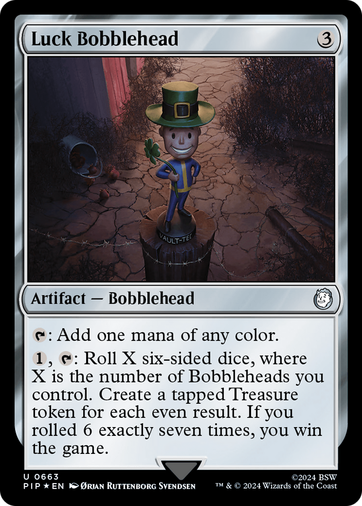 Luck Bobblehead (Surge Foil) [Fallout] | Card Merchant Takapuna