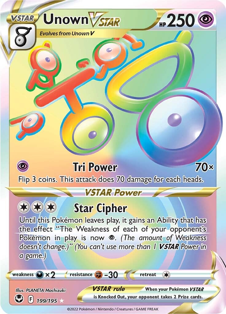 Unown VSTAR (199/195) [Sword & Shield: Silver Tempest] | Card Merchant Takapuna