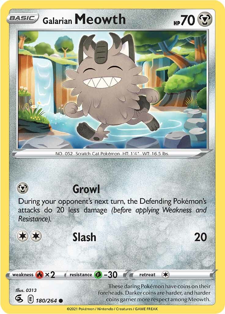 Galarian Meowth (180/264) [Sword & Shield: Fusion Strike] | Card Merchant Takapuna