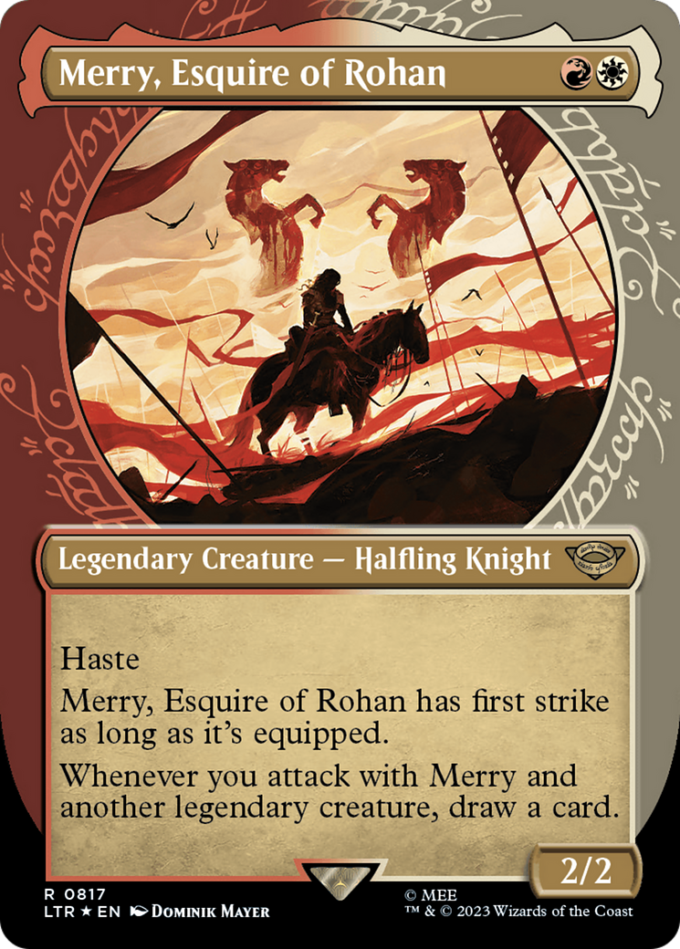 Merry, Esquire of Rohan (Showcase) (Surge Foil) [The Lord of the Rings: Tales of Middle-Earth] | Card Merchant Takapuna