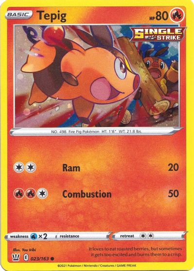 Tepig (023/163) (Cosmos Holo) [Sword & Shield: Battle Styles] | Card Merchant Takapuna