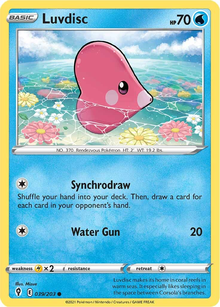 Luvdisc (039/203) [Sword & Shield: Evolving Skies] | Card Merchant Takapuna