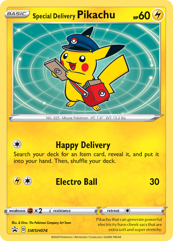 Special Delivery Pikachu (SWSH074) [Sword & Shield: Black Star Promos] | Card Merchant Takapuna