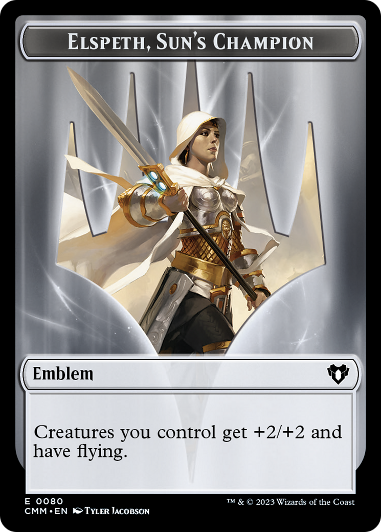 Elspeth, Sun's Champion Emblem // Copy (55) Double-Sided Token [Commander Masters Tokens] | Card Merchant Takapuna