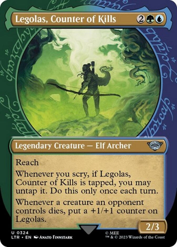 Legolas, Counter of Kills (Showcase Ring Frame) [The Lord of the Rings: Tales of Middle-Earth] | Card Merchant Takapuna