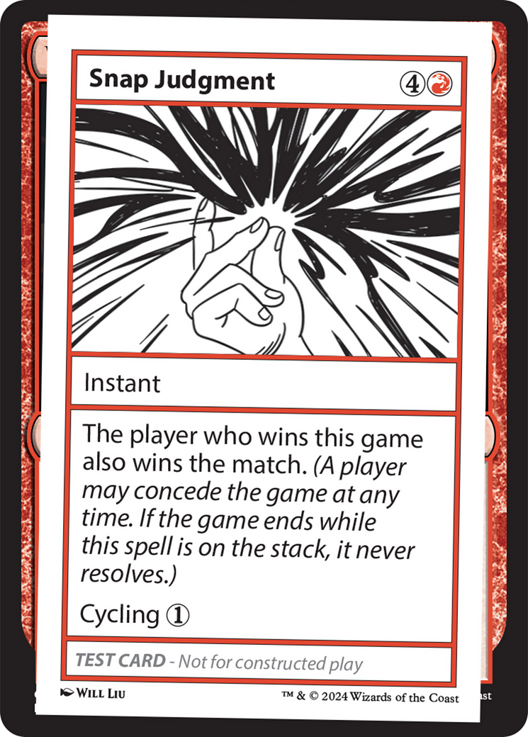 Snap Judgment [Mystery Booster 2 Playtest Cards] | Card Merchant Takapuna