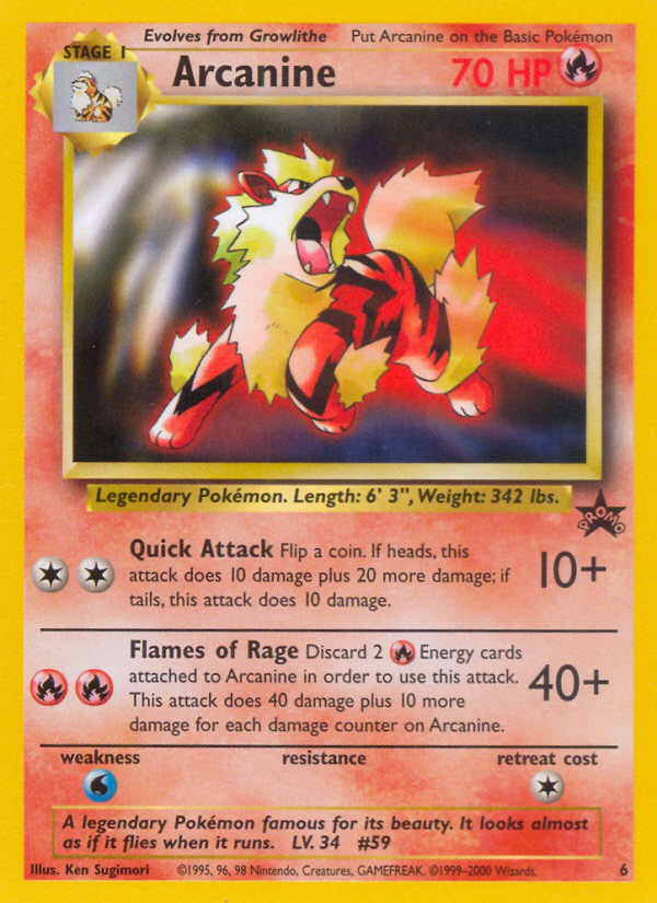 Arcanine (6) [Wizards of the Coast: Black Star Promos] | Card Merchant Takapuna