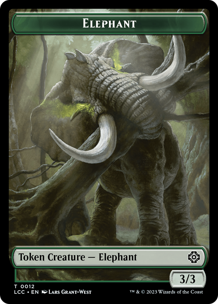 Elephant // Dinosaur (0010) Double-Sided Token [The Lost Caverns of Ixalan Commander Tokens] | Card Merchant Takapuna