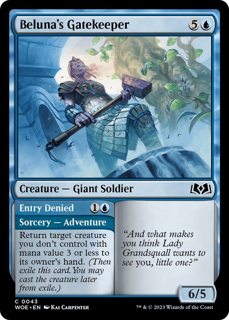 Beluna's Gatekeeper // Entry Denied [Wilds of Eldraine] | Card Merchant Takapuna