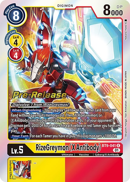 RizeGreymon (X Antibody) [BT9-041] [X Record Pre-Release Promos] | Card Merchant Takapuna