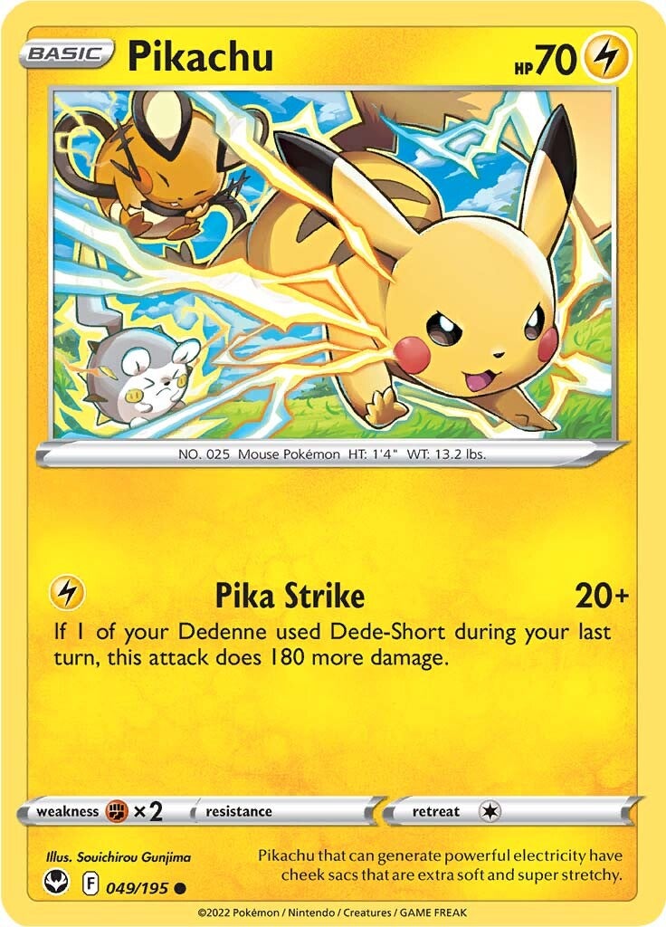 Pikachu (049/195) [Sword & Shield: Silver Tempest] | Card Merchant Takapuna