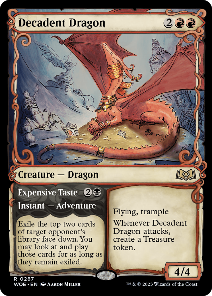 Decadent Dragon // Expensive Taste (Showcase) [Wilds of Eldraine] | Card Merchant Takapuna