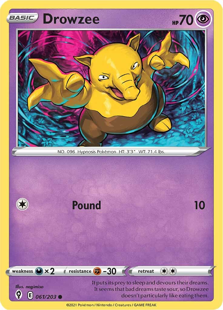 Drowzee (061/203) [Sword & Shield: Evolving Skies] | Card Merchant Takapuna