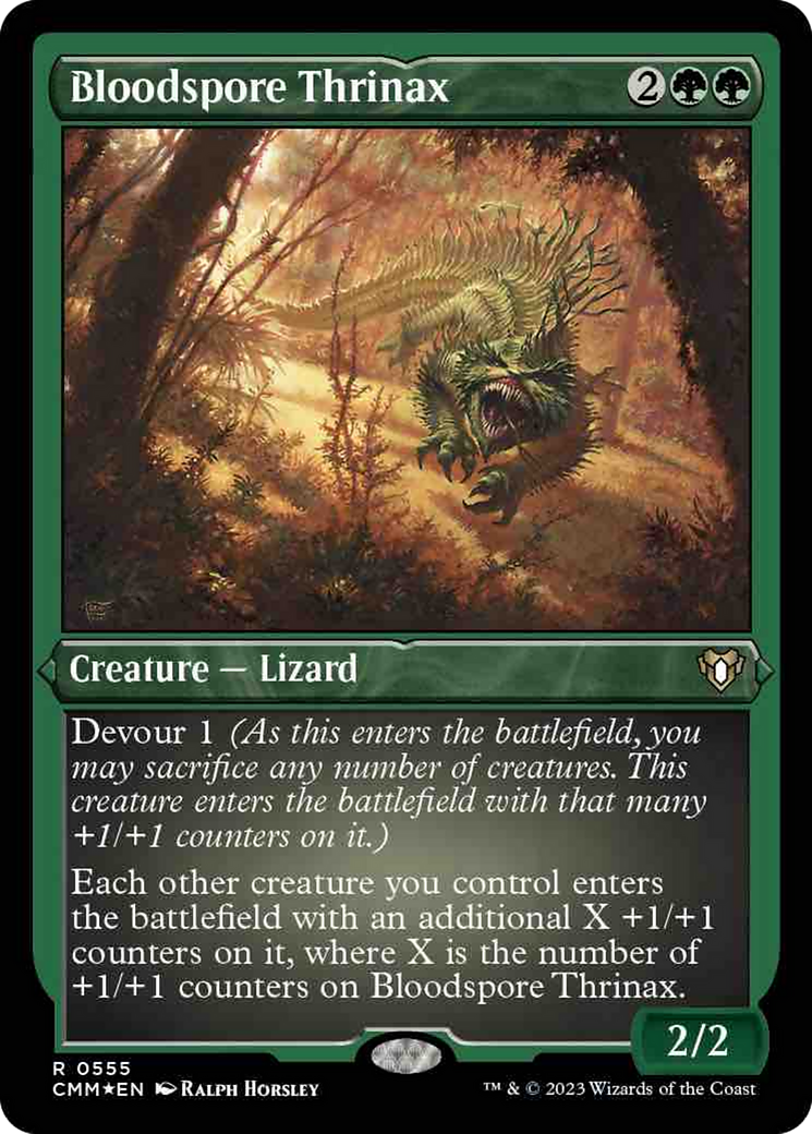 Bloodspore Thrinax (Foil Etched) [Commander Masters] | Card Merchant Takapuna