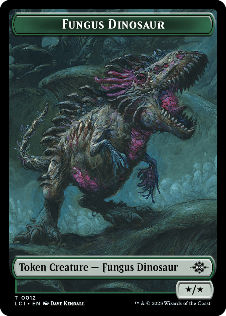 Fungus Dinosaur // Gnome Soldier Double-Sided Token [The Lost Caverns of Ixalan Tokens] | Card Merchant Takapuna