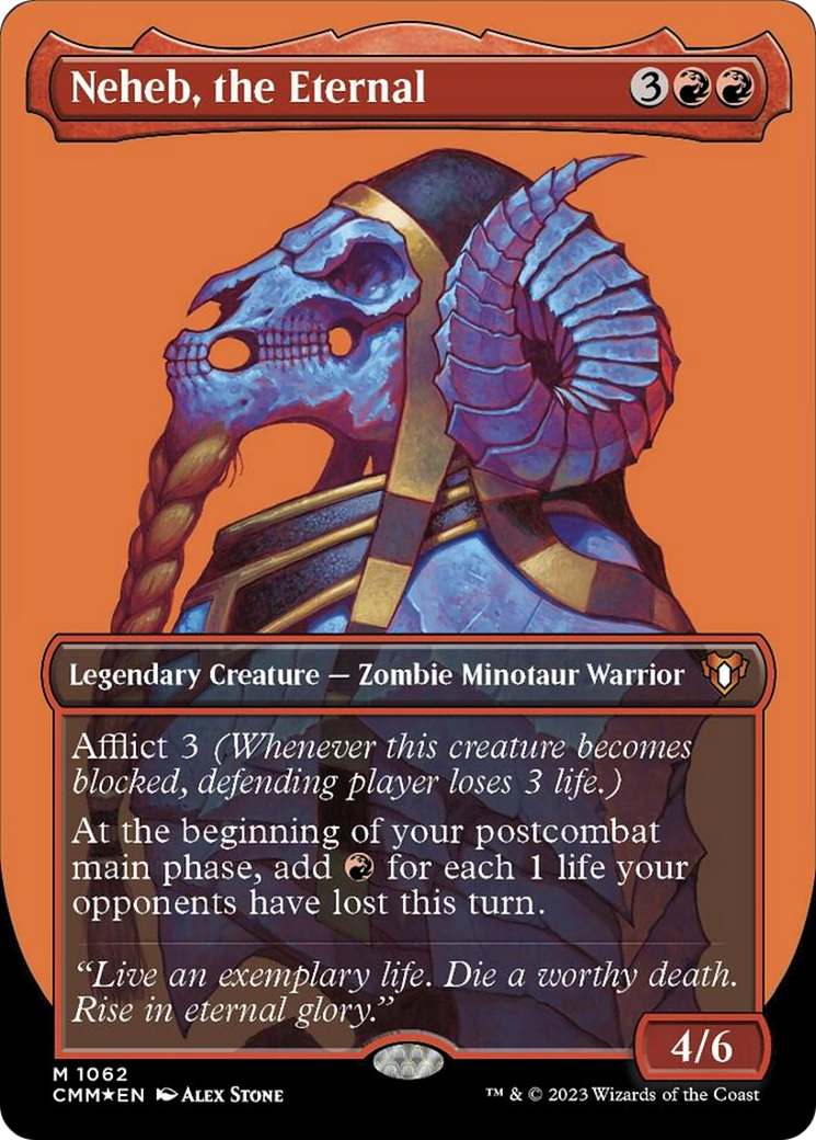 Neheb, the Eternal (Borderless Textured Foil Frame Break) [Commander Masters] | Card Merchant Takapuna