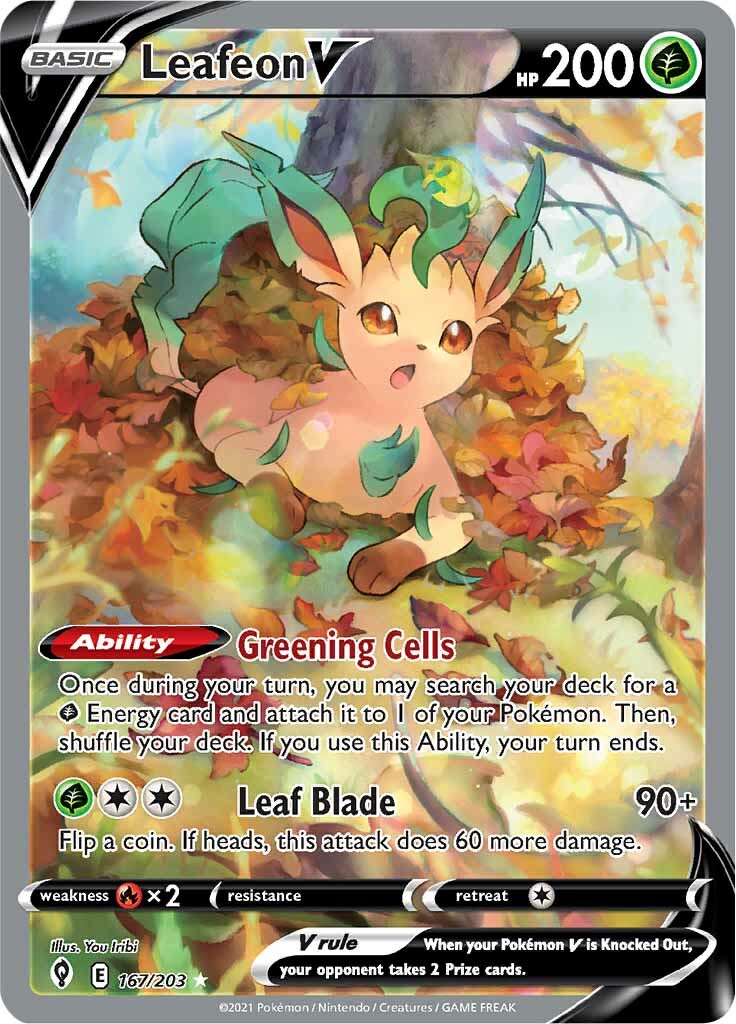 Leafeon V (167/203) [Sword & Shield: Evolving Skies] | Card Merchant Takapuna