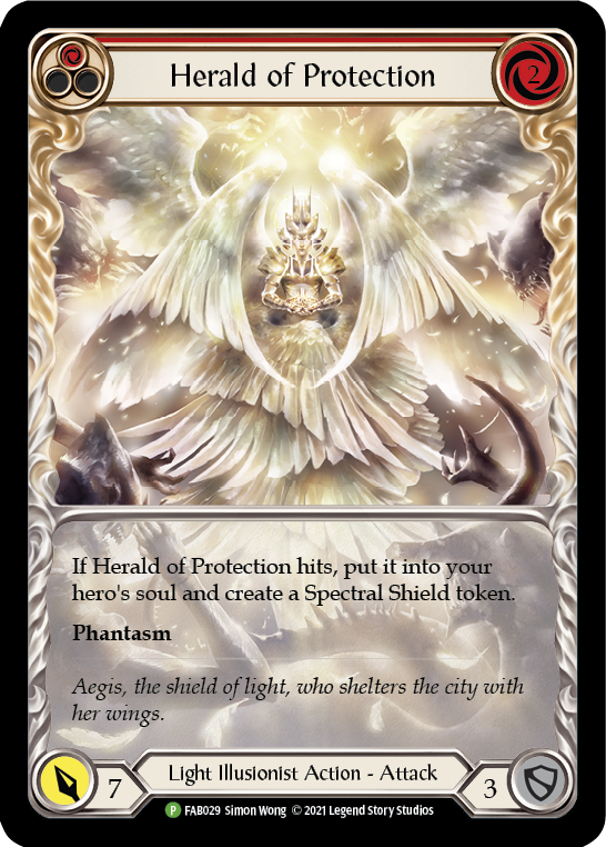 Herald of Protection (Red Extended Art) [FAB029] (Promo)  Rainbow Foil | Card Merchant Takapuna