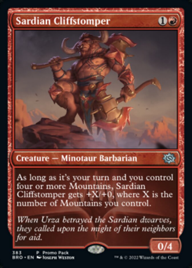 Sardian Cliffstomper (Promo Pack) [The Brothers' War Promos] | Card Merchant Takapuna