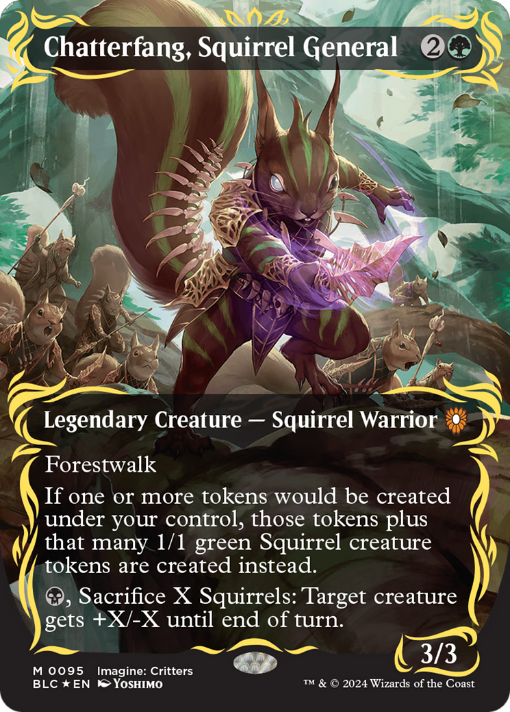 Chatterfang, Squirrel General (Borderless) (Raised Foil) [Bloomburrow Commander] | Card Merchant Takapuna