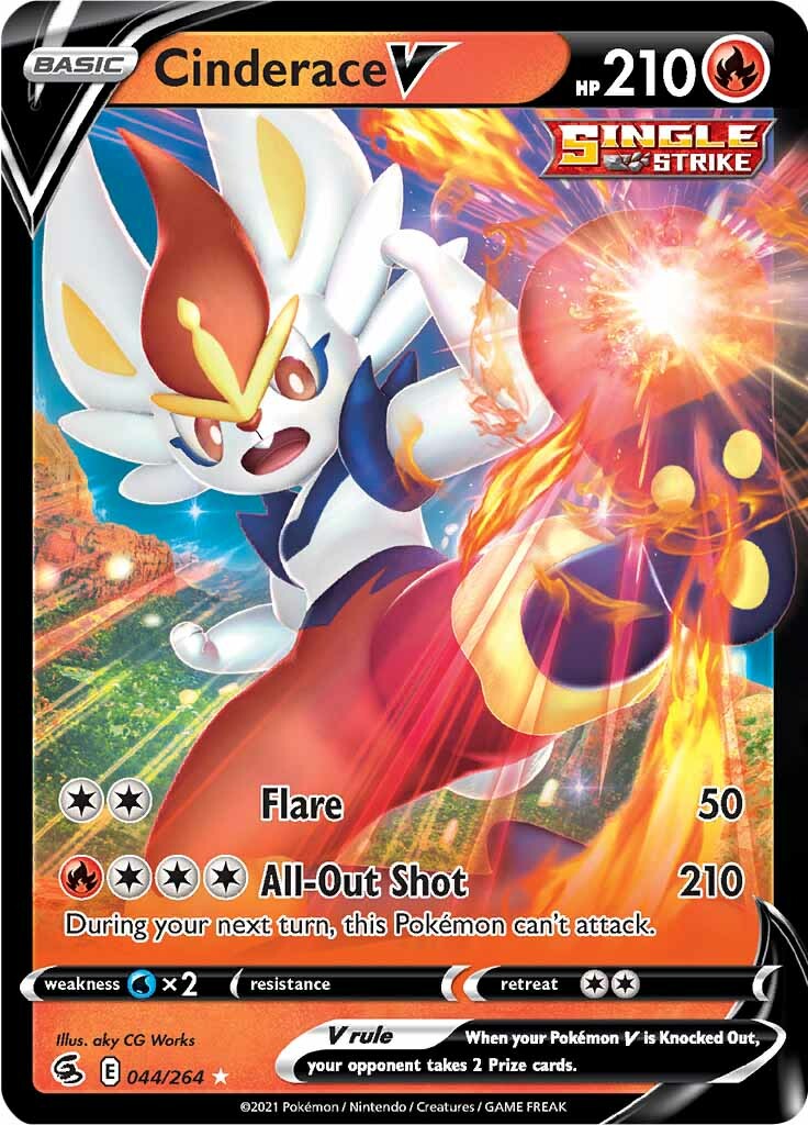 Cinderace V (044/264) [Sword & Shield: Fusion Strike] | Card Merchant Takapuna