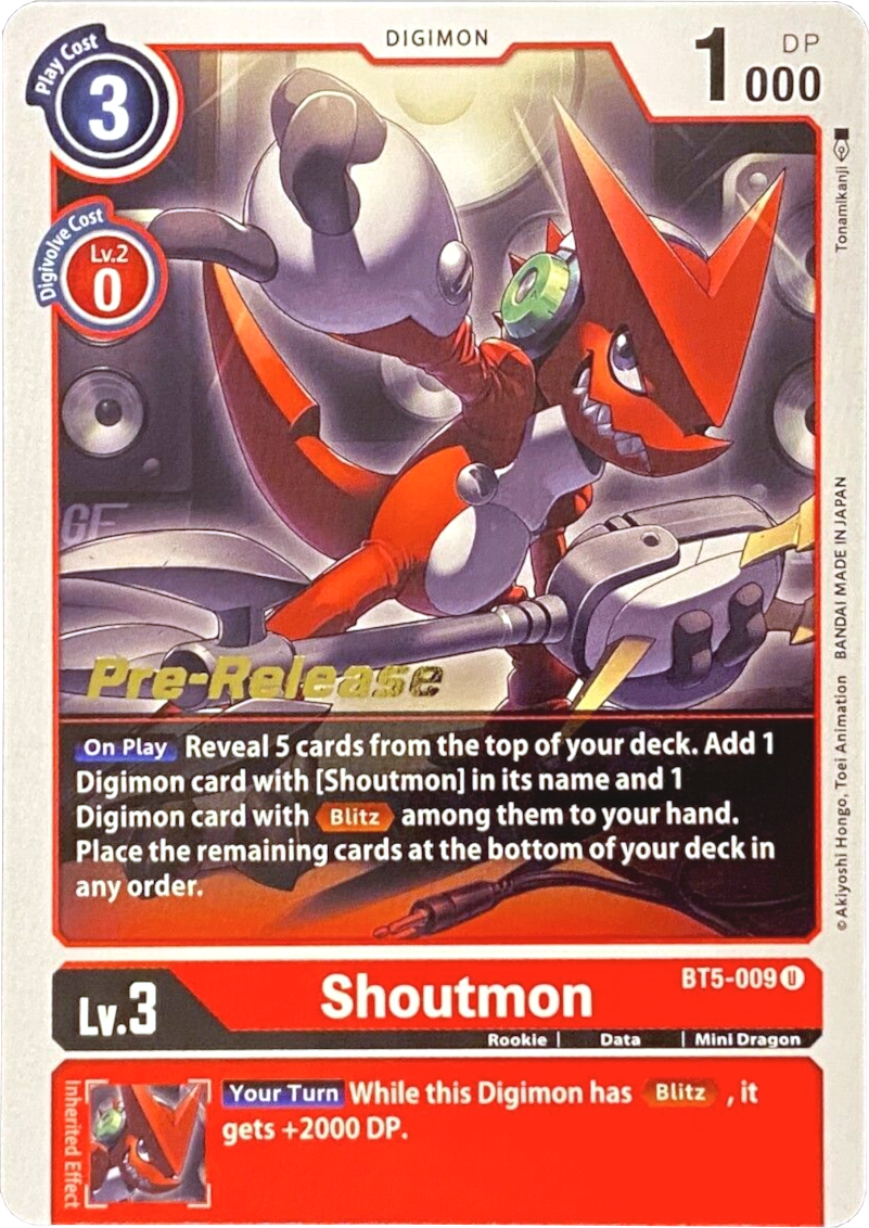 Shoutmon [BT5-009] [Battle of Omni Pre-Release Promos] | Card Merchant Takapuna