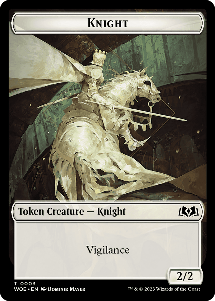 Knight // Food (0011) Double-Sided Token [Wilds of Eldraine Tokens] | Card Merchant Takapuna