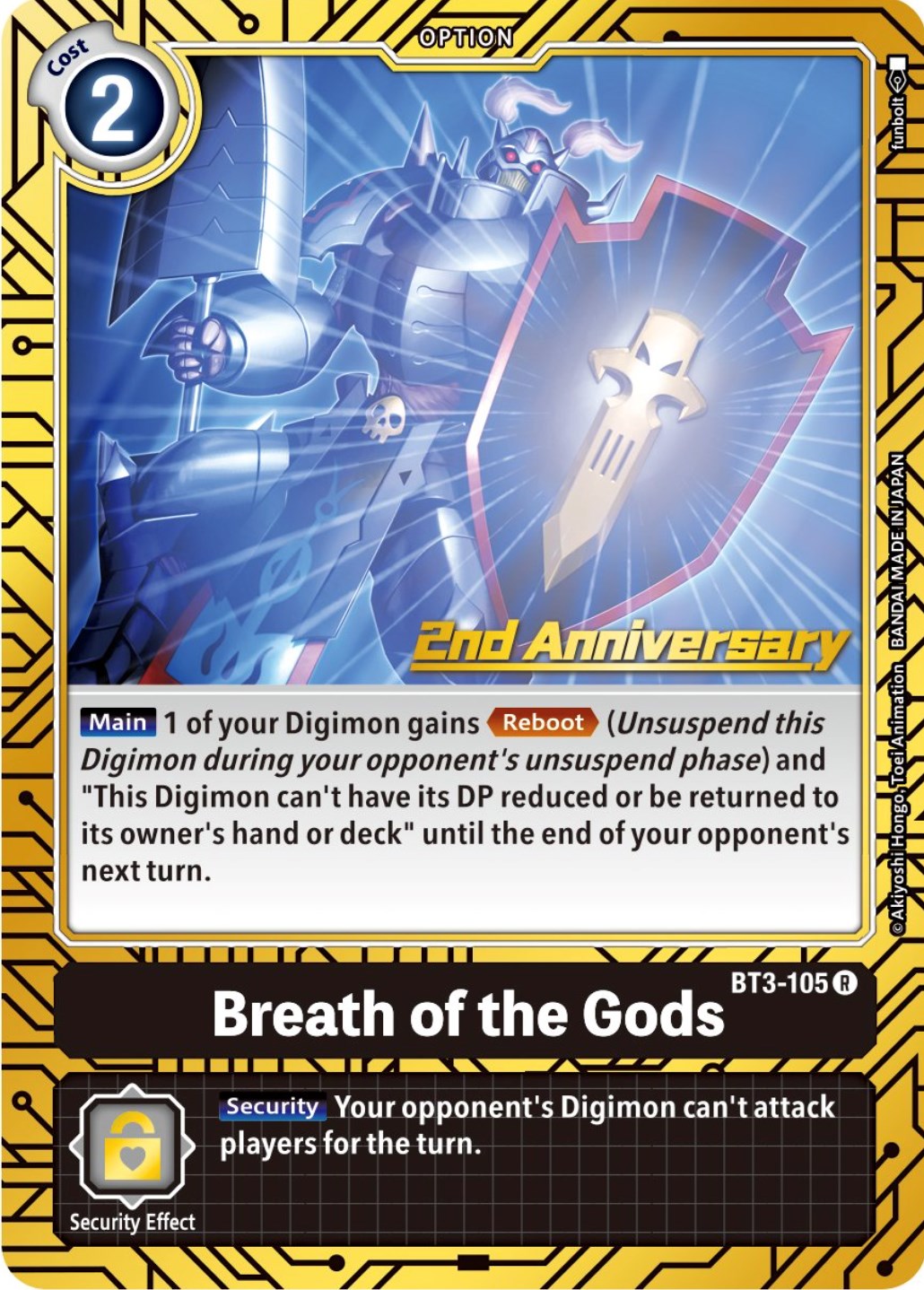 Breath of the Gods [BT3-105] (2nd Anniversary Card Set) [Release Special Booster Promos] | Card Merchant Takapuna