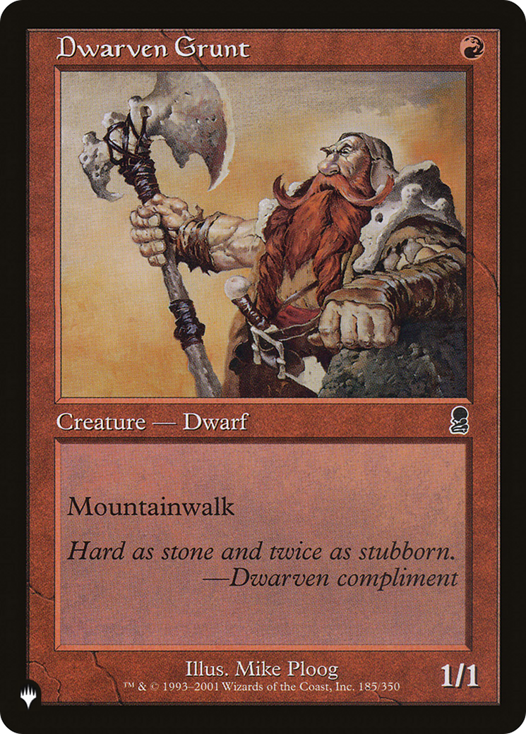 Dwarven Grunt [The List] | Card Merchant Takapuna