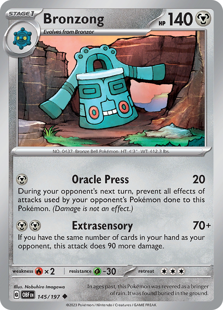 Bronzong (145/197) [Scarlet & Violet: Obsidian Flames] | Card Merchant Takapuna