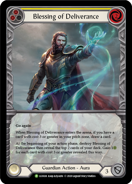 Blessing of Deliverance (Yellow) [LGS024] (Promo)  Rainbow Foil | Card Merchant Takapuna