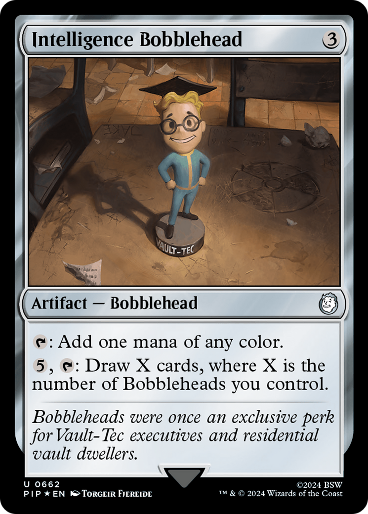 Intelligence Bobblehead (Surge Foil) [Fallout] | Card Merchant Takapuna