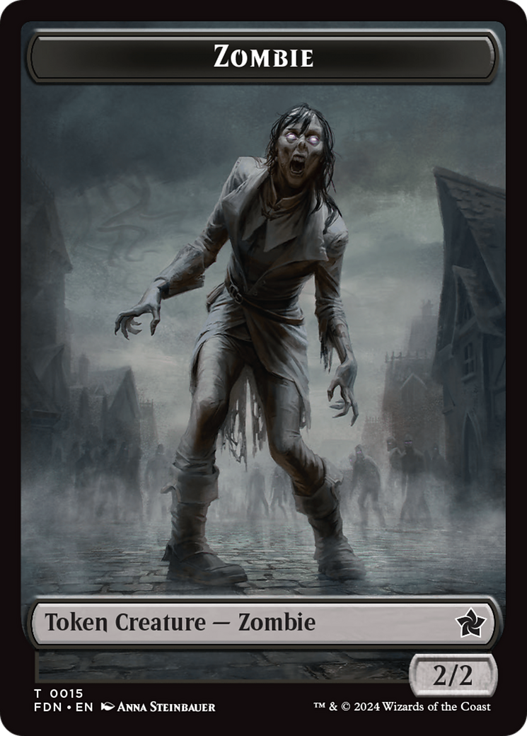 Faerie // Zombie Double-Sided Token [Foundations Tokens] | Card Merchant Takapuna