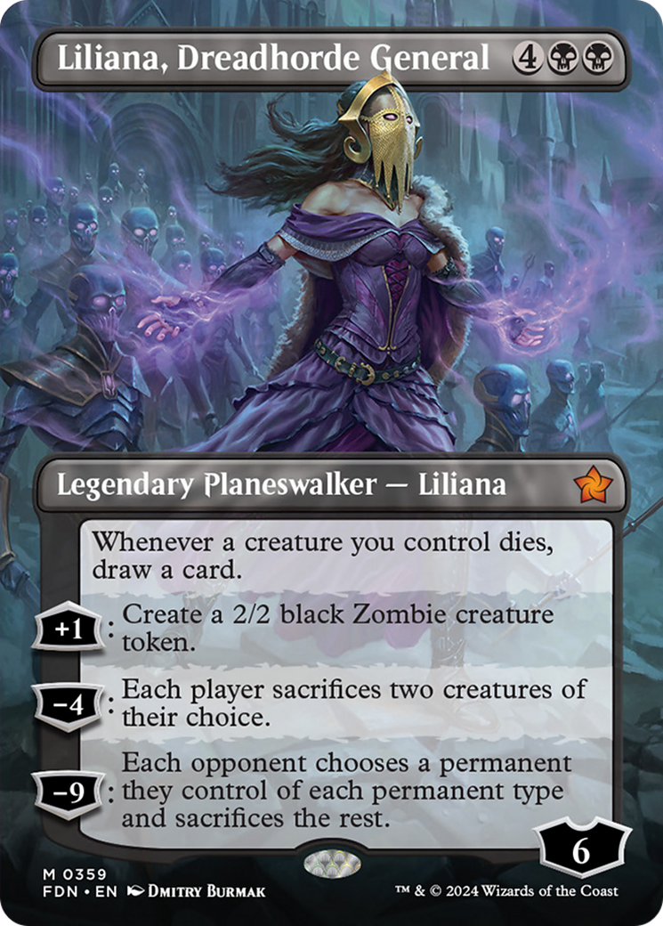 Liliana, Dreadhorde General (Borderless) [Foundations] | Card Merchant Takapuna