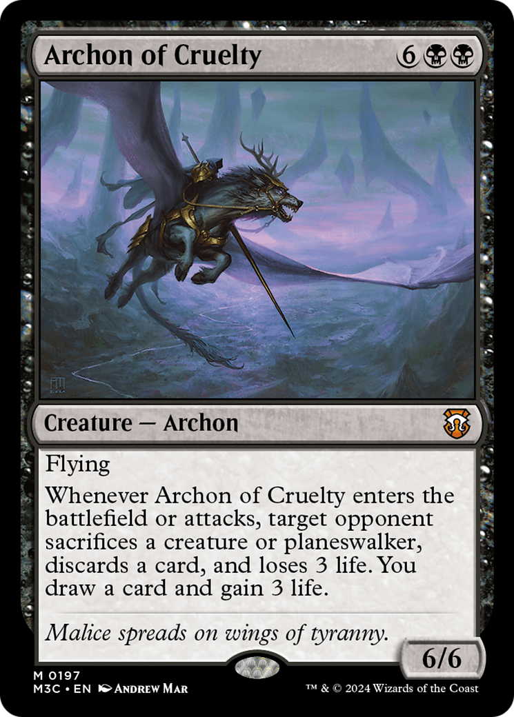 Archon of Cruelty (Ripple Foil) [Modern Horizons 3 Commander] | Card Merchant Takapuna