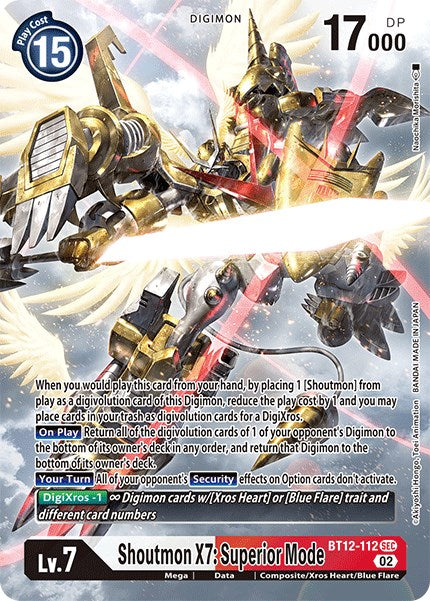 Shoutmon X7: Superior Mode [BT12-112] (Alternate Art) [Across Time] | Card Merchant Takapuna