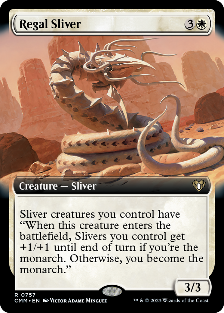 Regal Sliver (Extended Art) [Commander Masters] | Card Merchant Takapuna